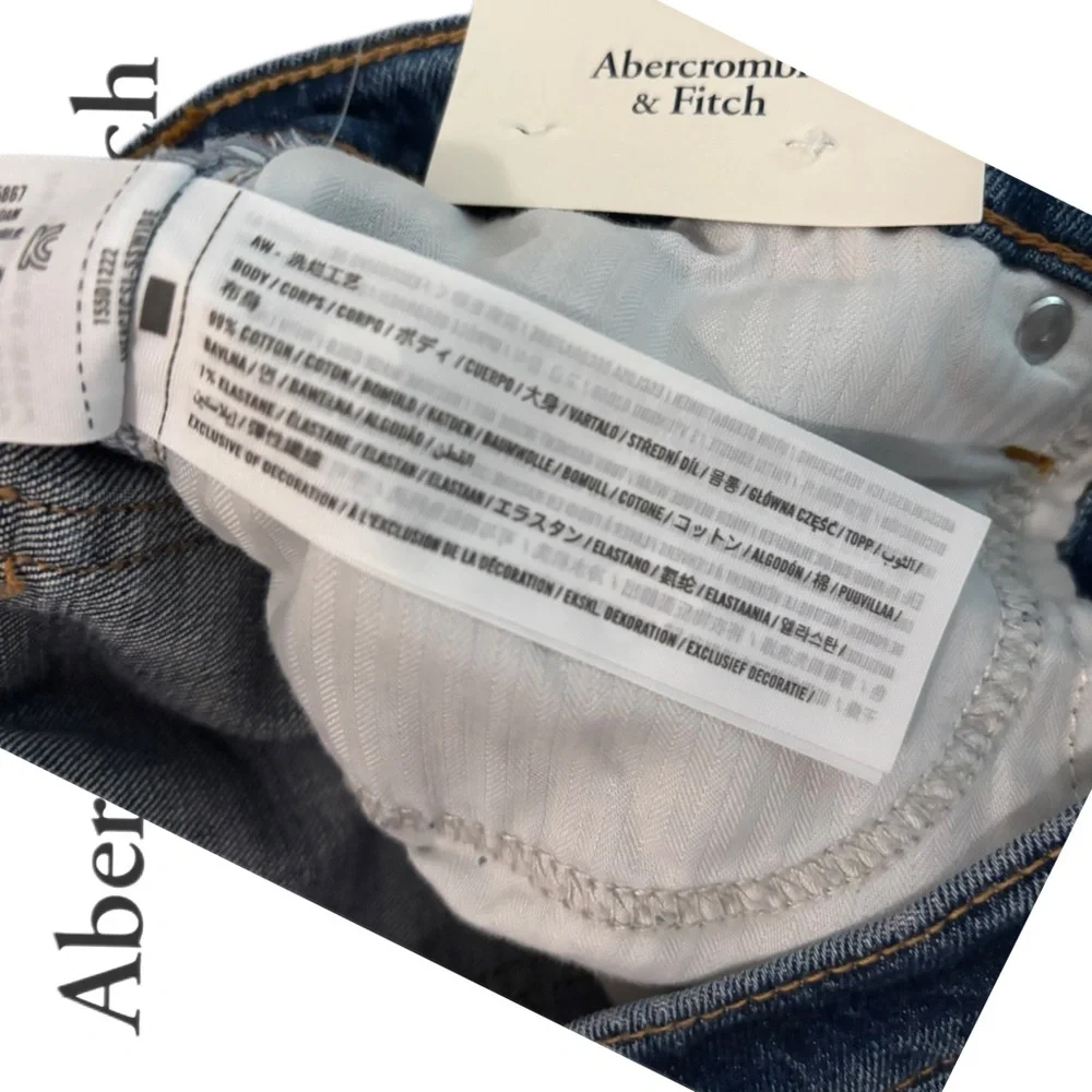 Abercrombie & Fitch The Ankle Straight Ultra High Rise Distressed Jeans 28/ 6S - Picture 12 of 16